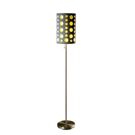 Ore Furniture 9300F-GY-YW Modern Retro Grey-Yellow Floor Lamp, 66 in. 9300F-GY/YW